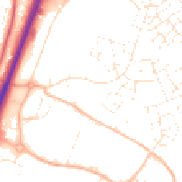 Daytime road noise heatmap for GL2 2JT