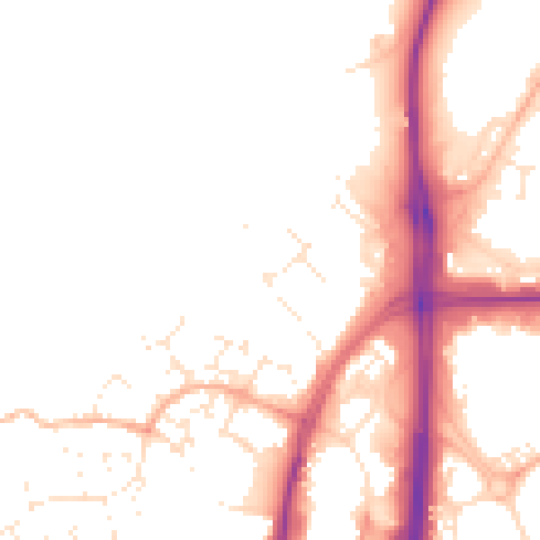Daytime road noise heatmap for GL2 3NJ
