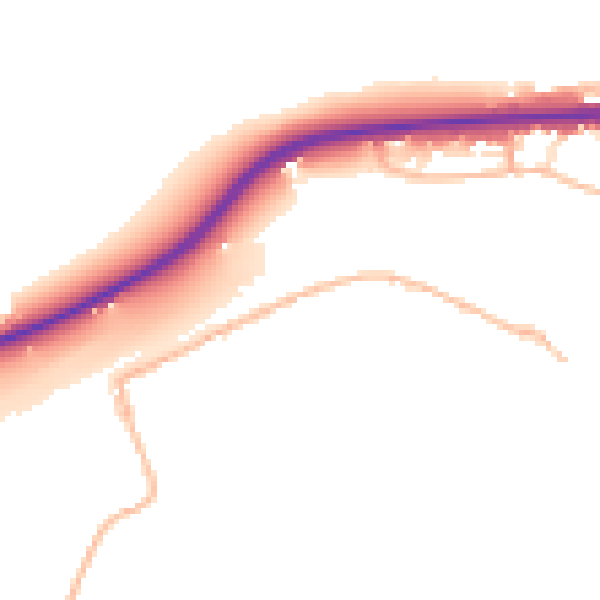 Daytime road noise heatmap for GL2 3ST