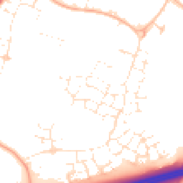 Daytime road noise heatmap for GL2 4AZ