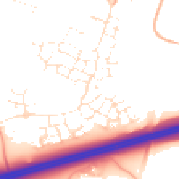 Daytime road noise heatmap for GL2 4DB