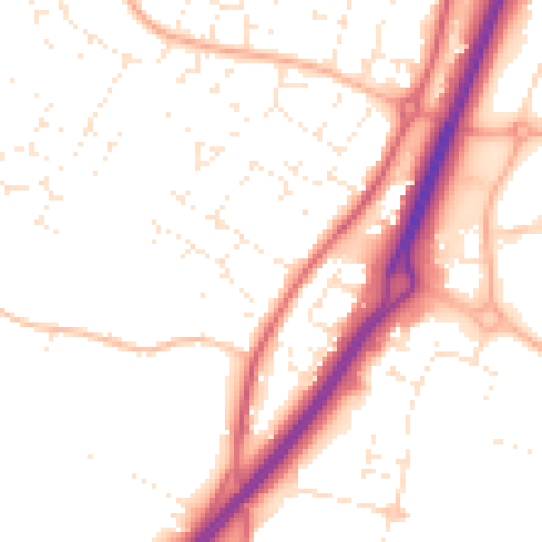 Daytime road noise heatmap for GL2 4DP