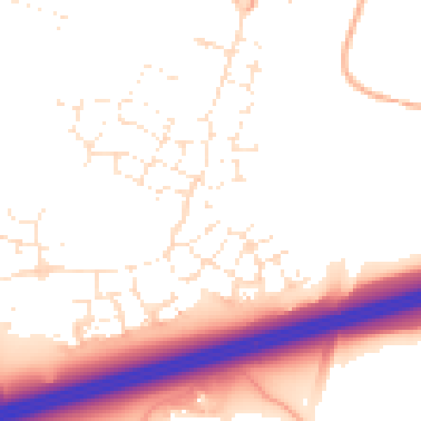 Daytime road noise heatmap for GL2 4DQ