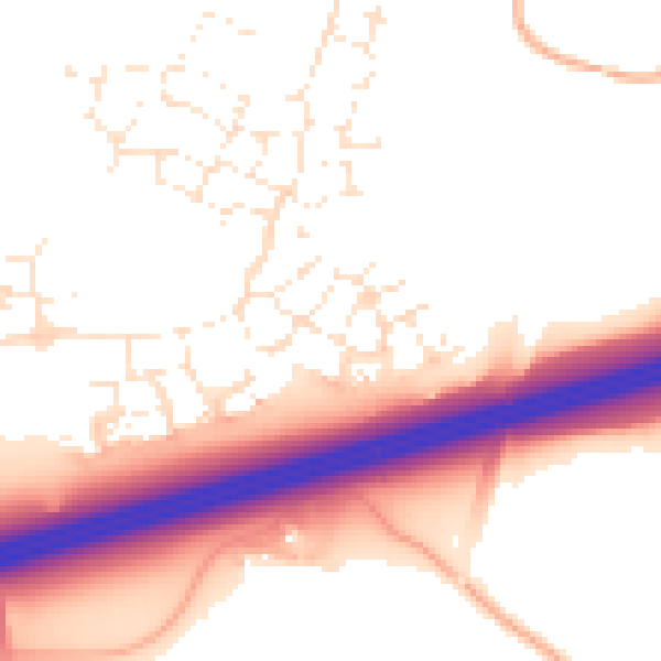 Daytime road noise heatmap for GL2 4DS