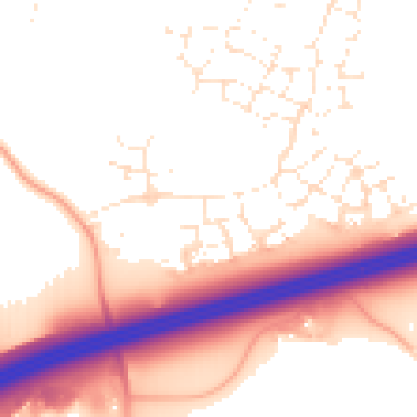 Daytime road noise heatmap for GL2 4DW