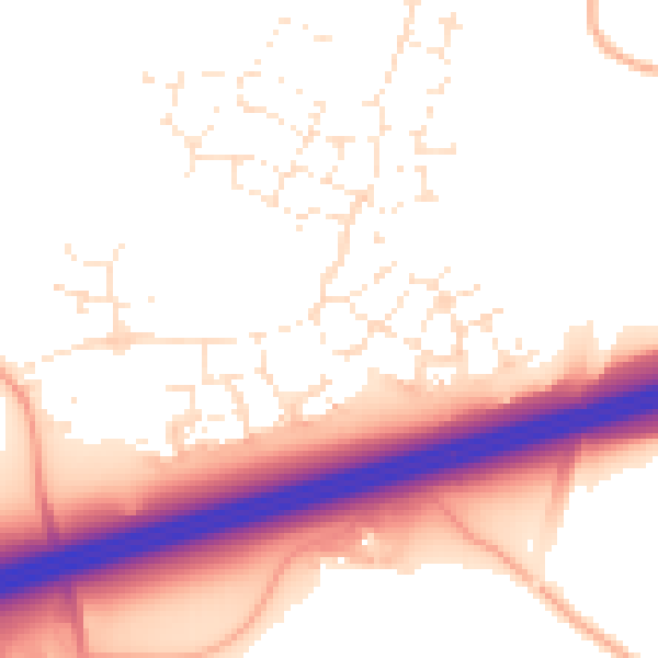 Daytime road noise heatmap for GL2 4EJ