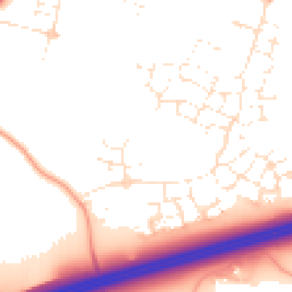 Daytime road noise heatmap for GL2 4ER
