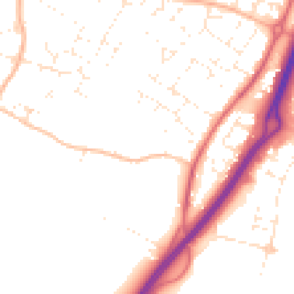 Daytime road noise heatmap for GL2 4QA