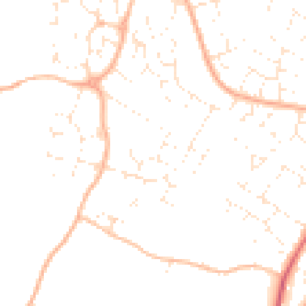 Daytime road noise heatmap for GL2 4QQ