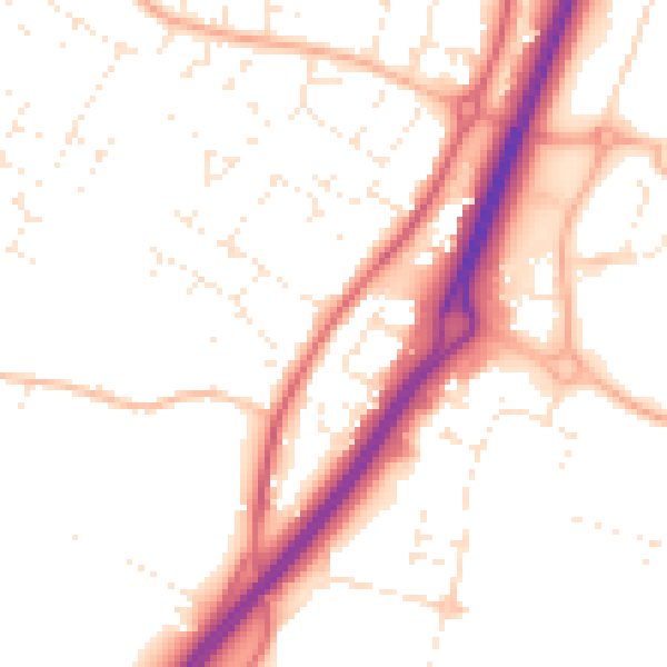 Daytime road noise heatmap for GL2 4QU