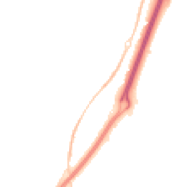 Night-time road noise heatmap for GL2 4QY