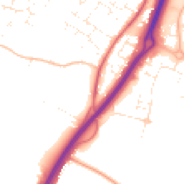 Daytime road noise heatmap for GL2 4RB