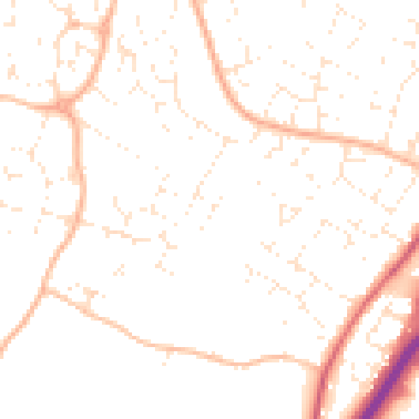 Daytime road noise heatmap for GL2 4RT