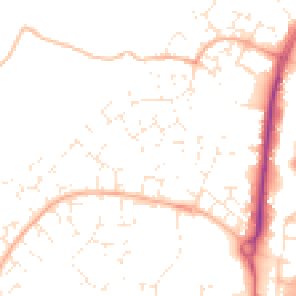 Daytime road noise heatmap for GL2 4SH