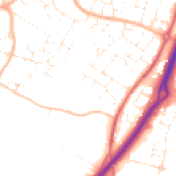 Daytime road noise heatmap for GL2 4TE