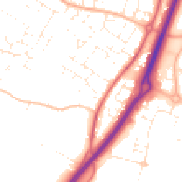 Daytime road noise heatmap for GL2 4TG