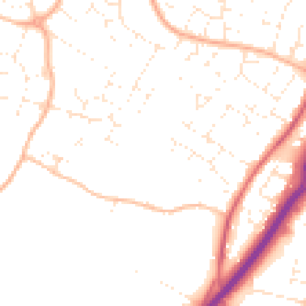 Daytime road noise heatmap for GL2 4UJ