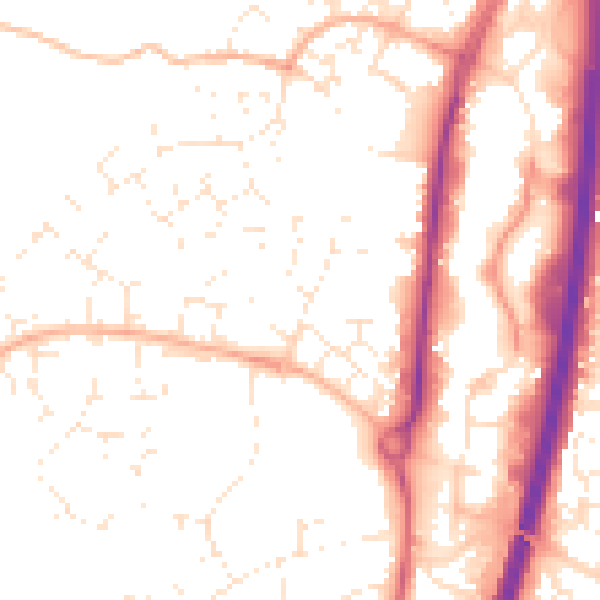 Daytime road noise heatmap for GL2 4WB