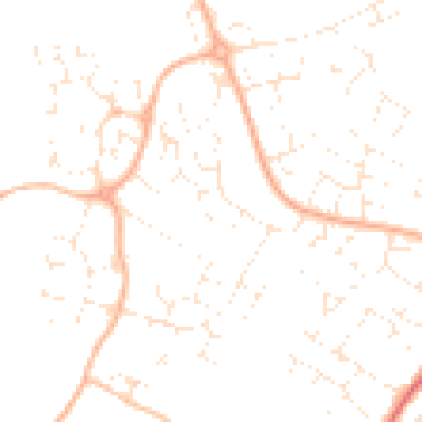 Daytime road noise heatmap for GL2 4YE