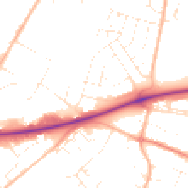 Daytime road noise heatmap for GL2 5AG