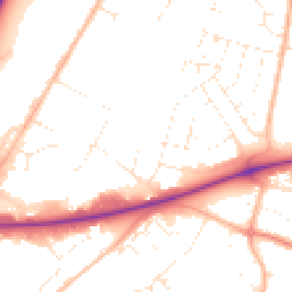 Daytime road noise heatmap for GL2 5AJ