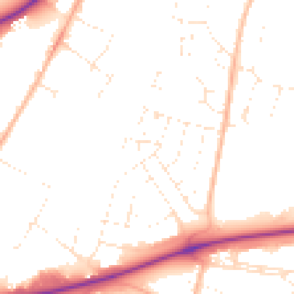 Daytime road noise heatmap for GL2 5AN