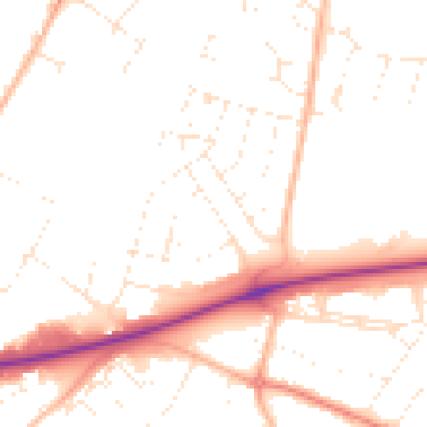 Daytime road noise heatmap for GL2 5BD