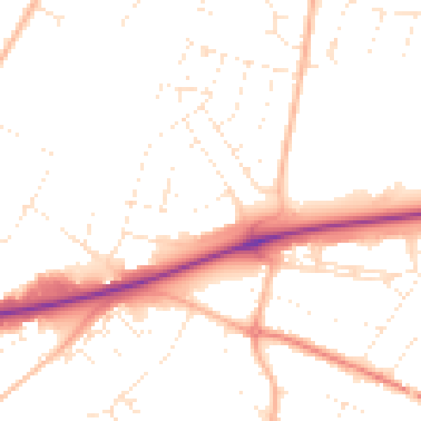 Daytime road noise heatmap for GL2 5BG