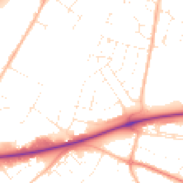 Daytime road noise heatmap for GL2 5BJ