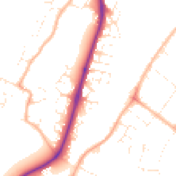 Daytime road noise heatmap for GL2 5DL
