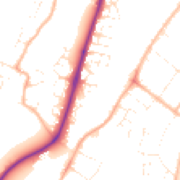 Daytime road noise heatmap for GL2 5DR