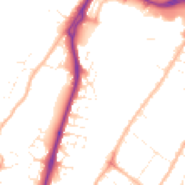 Daytime road noise heatmap for GL2 5EX