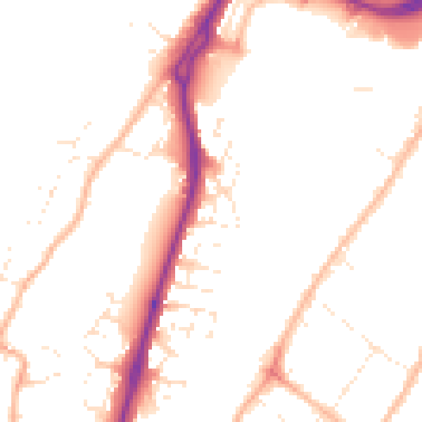 Daytime road noise heatmap for GL2 5EY
