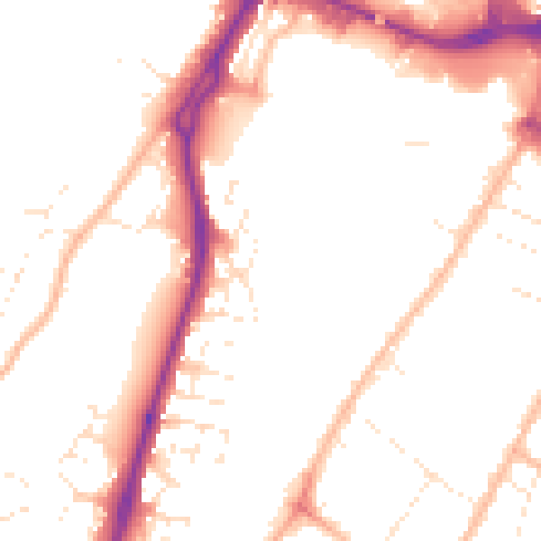 Daytime road noise heatmap for GL2 5FJ
