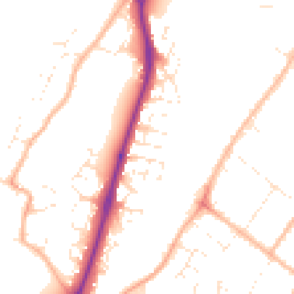Daytime road noise heatmap for GL2 5GG