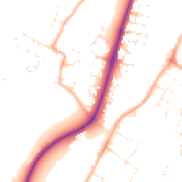 Daytime road noise heatmap for GL2 5GH