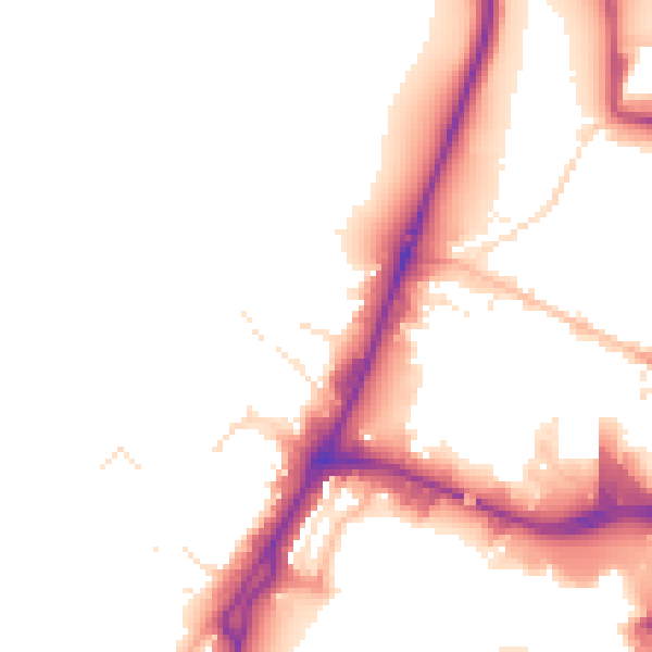 Daytime road noise heatmap for GL2 5HN