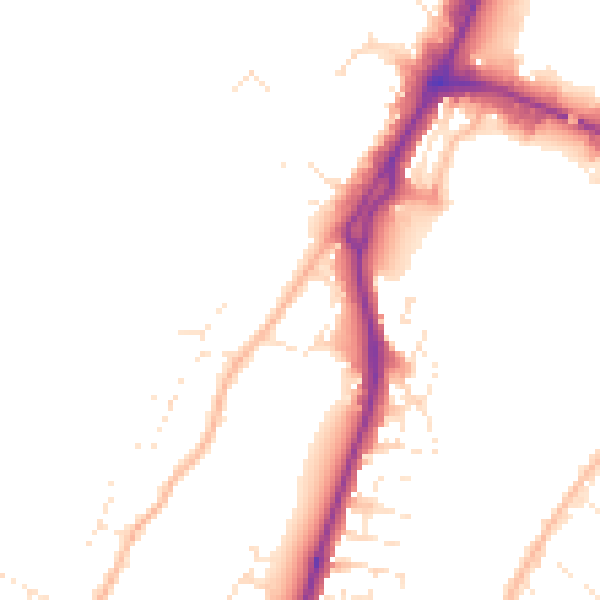 Daytime road noise heatmap for GL2 5JN