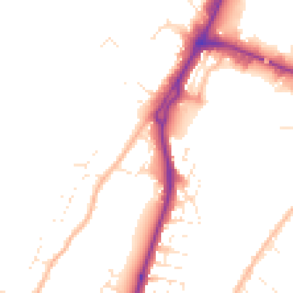 Daytime road noise heatmap for GL2 5JP