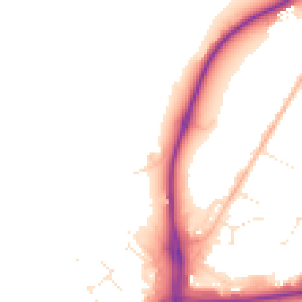Daytime road noise heatmap for GL2 5LE