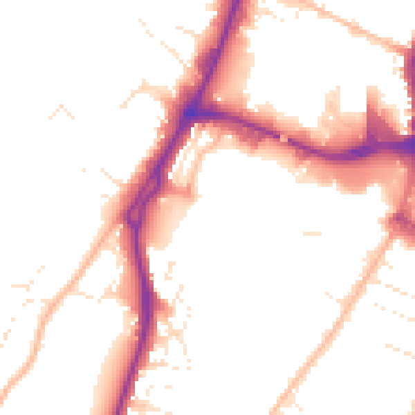 Daytime road noise heatmap for GL2 5SE