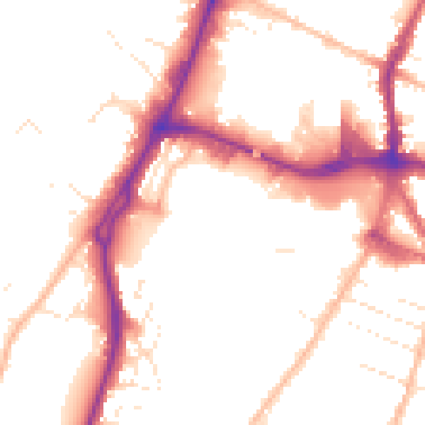 Daytime road noise heatmap for GL2 5SF