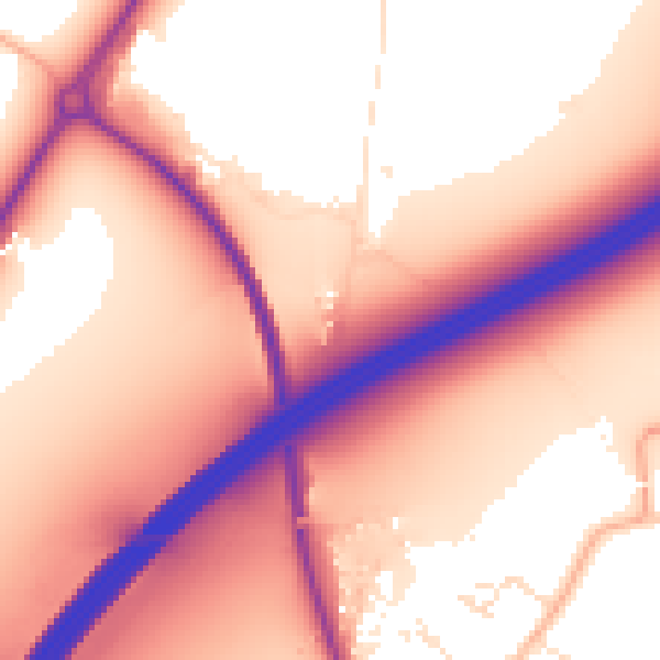 Daytime road noise heatmap for GL2 7AG