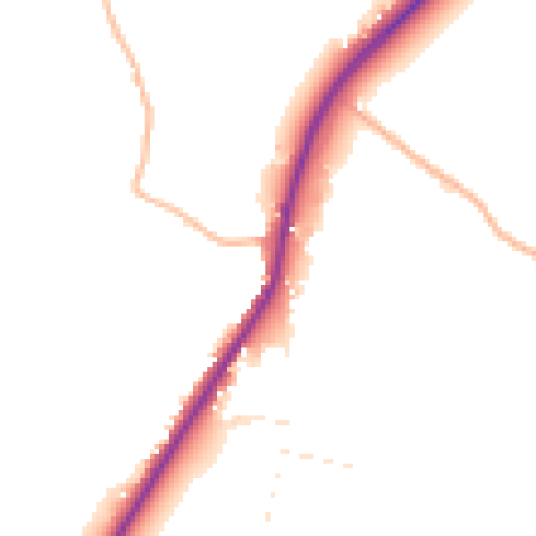 Daytime road noise heatmap for GL2 7BB