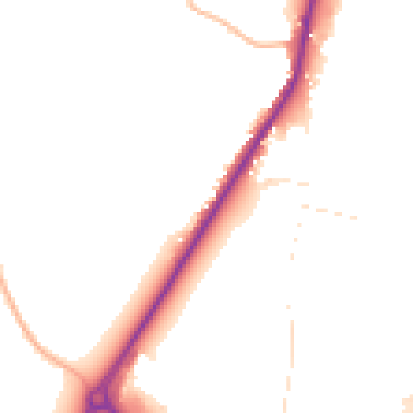 Daytime road noise heatmap for GL2 7BQ