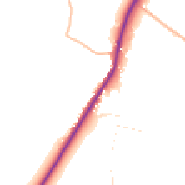 Daytime road noise heatmap for GL2 7BY