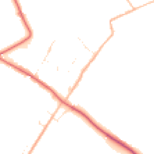 Daytime road noise heatmap for GL2 7HR