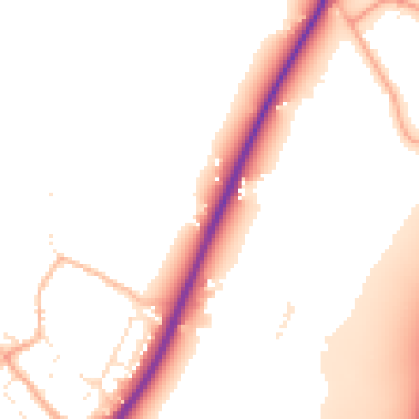 Daytime road noise heatmap for GL2 7LU