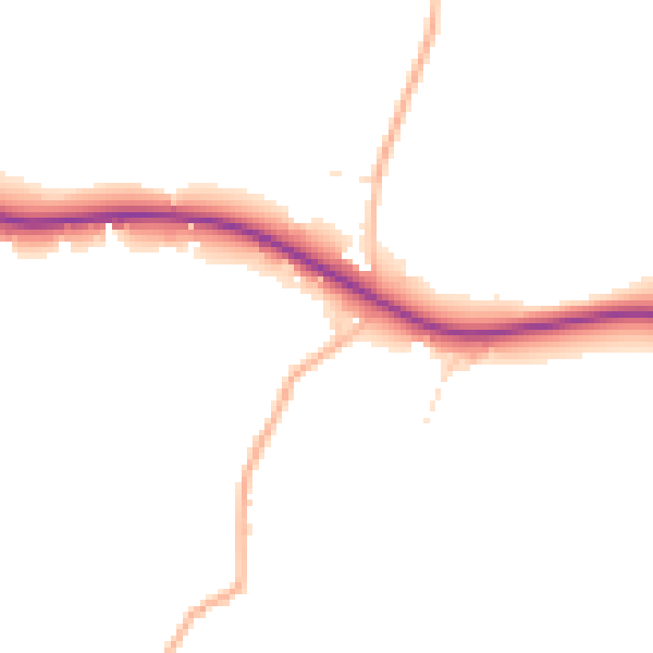 Daytime road noise heatmap for GL2 8AZ