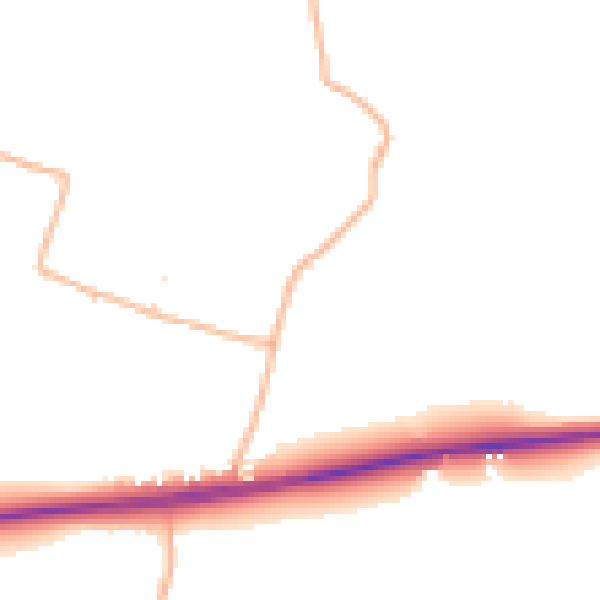 Daytime road noise heatmap for GL2 8BE